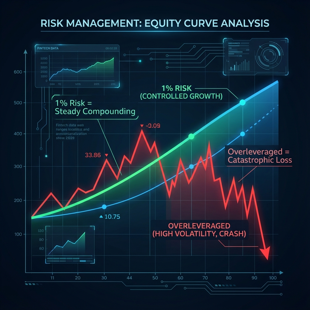 Chart showing stable growth vs overleveraged crash